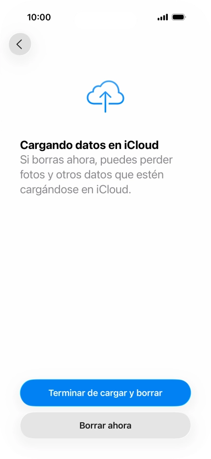 Pulsa Borrar ahora.