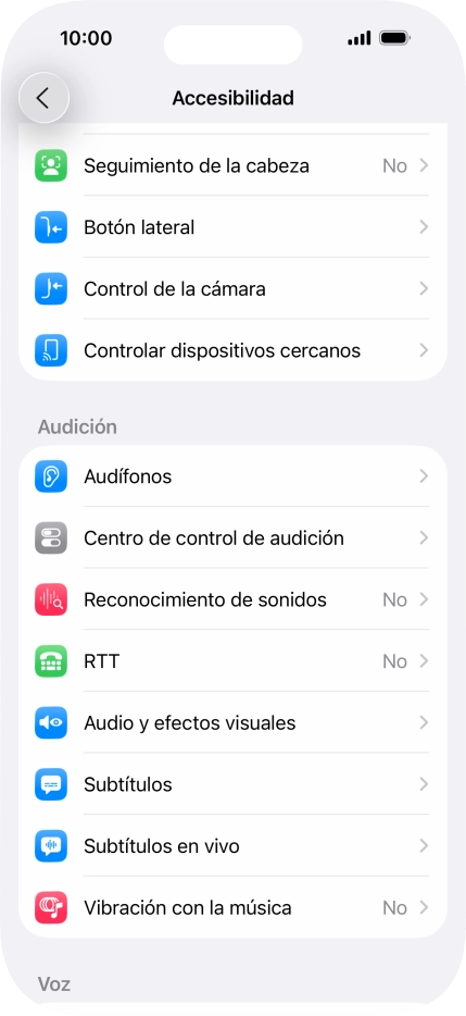 Pulsa una categoría bajo 