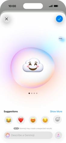 Slide your finger right or left on the screen to see the generated results.