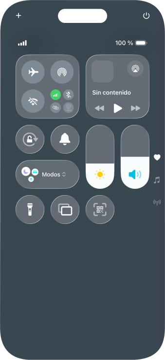 Pulsa el icono de modo de avión para activar o desactivar la función.
