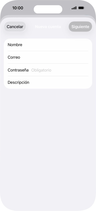 Pulsa Contraseña e introduce la contraseña de tu cuenta de correo electrónico.
