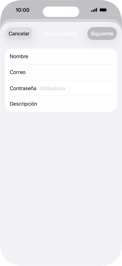 Pulsa Contraseña e introduce la contraseña de tu cuenta de correo electrónico.