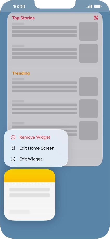 Press Remove Widget.