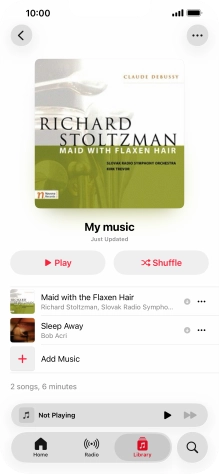 Go to the required category or playlist and press the required audio file.