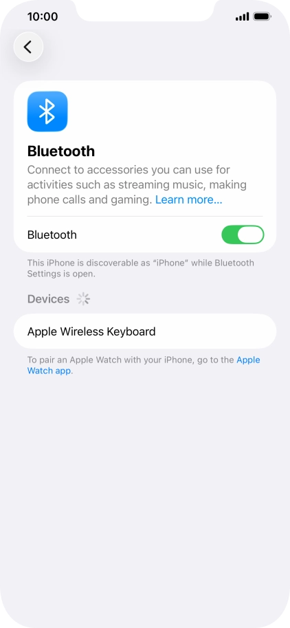 Press the required Bluetooth device and follow the instructions on the screen to pair the device with your phone.