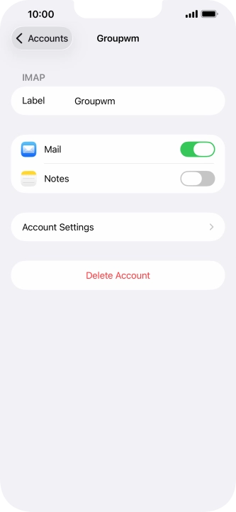 Press Account Settings.