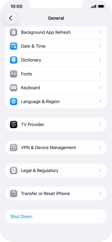 Press Transfer or Reset iPhone.