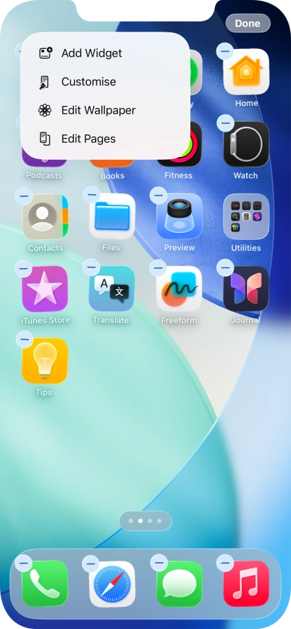 Press Customise. Press Customise.