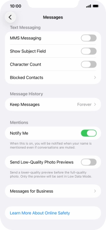 Press the indicator next to 