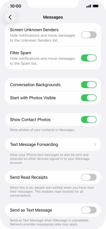 Press the indicator next to 