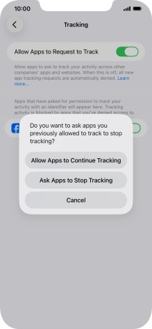 If you turn off the function, press the required setting.