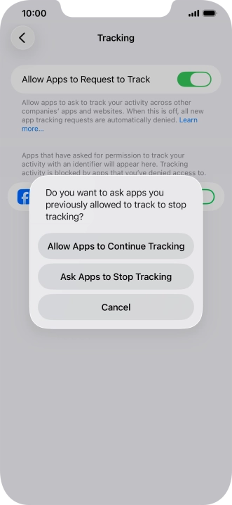 If you turn off the function, press the required setting.