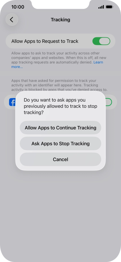If you turn off the function, press the required setting.