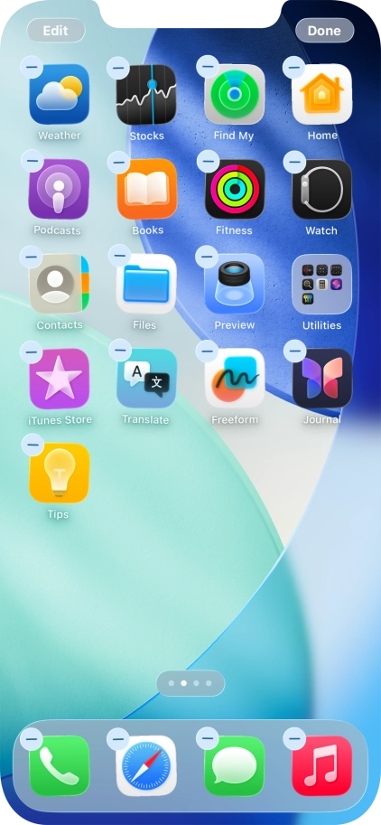 Press the home screen icon.
