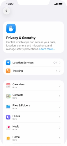 Press Location Services.
