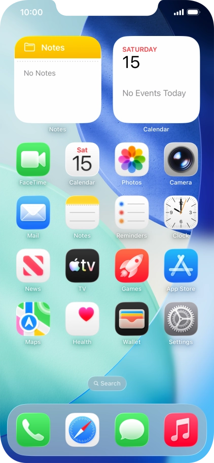 Slide your finger right on the screen to open the widget menu.