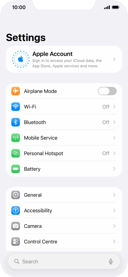 Press Apple Account. Press Apple Account.