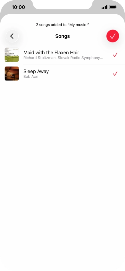 Press the confirm icon. Press the confirm icon.