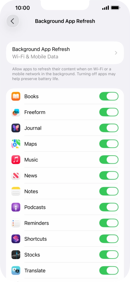 Press Background App Refresh.