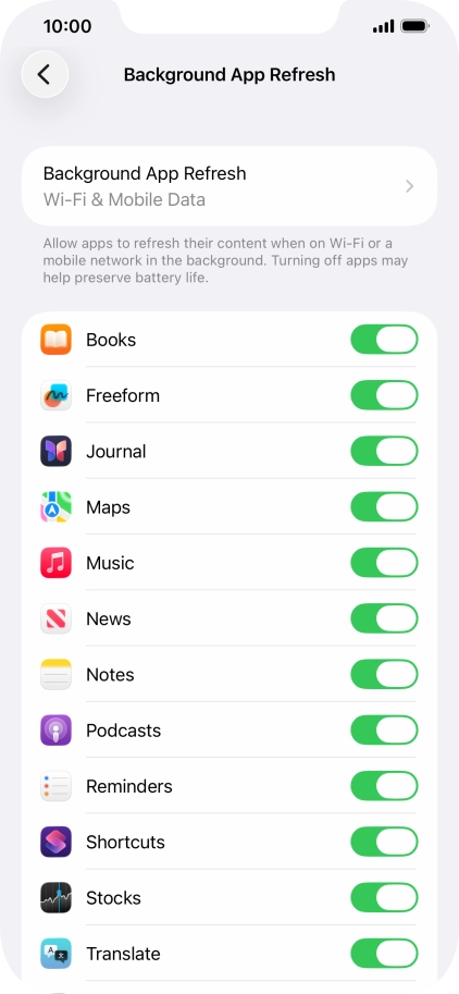 Press Background App Refresh.