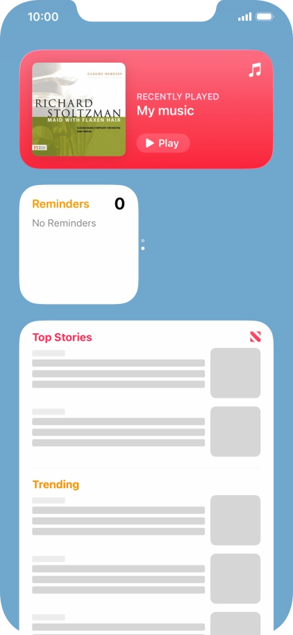 Press and hold the required Widget Stack.