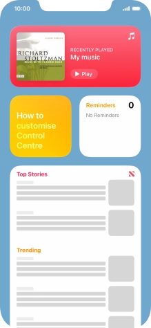 Slide your finger up or down on the screen to see more widgets.