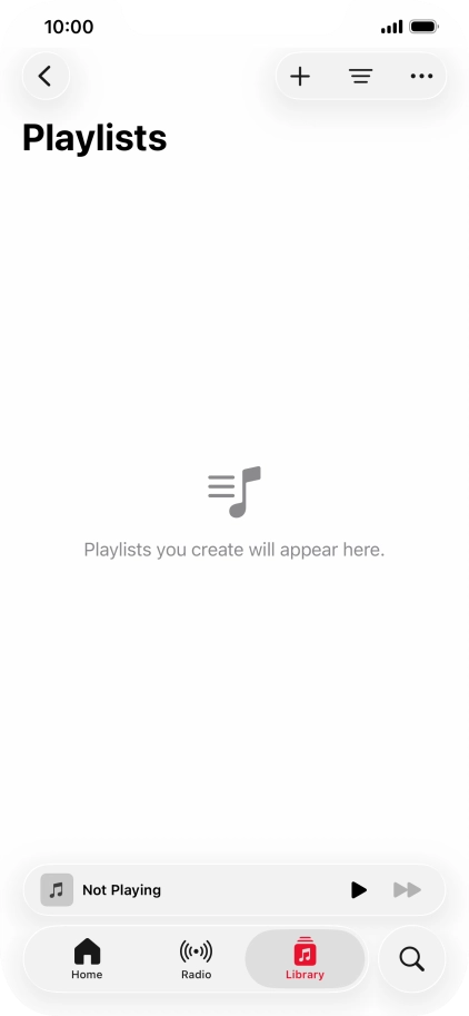 Press the new playlist icon. Press the new playlist icon.