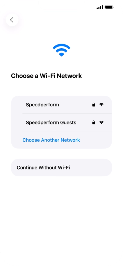 Press the required Wi-Fi network.