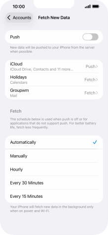 If you turn off the function, press the required setting.