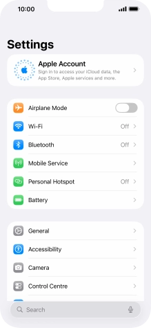Press Apple Account.