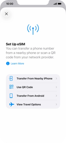Press Use QR Code. Press Use QR Code.