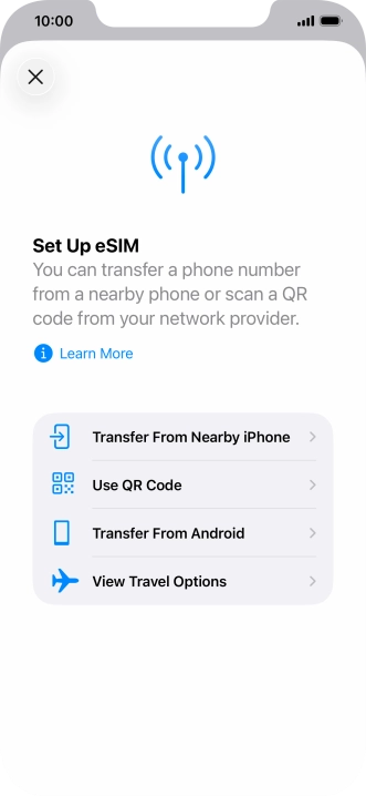 Press Use QR Code. Press Use QR Code.