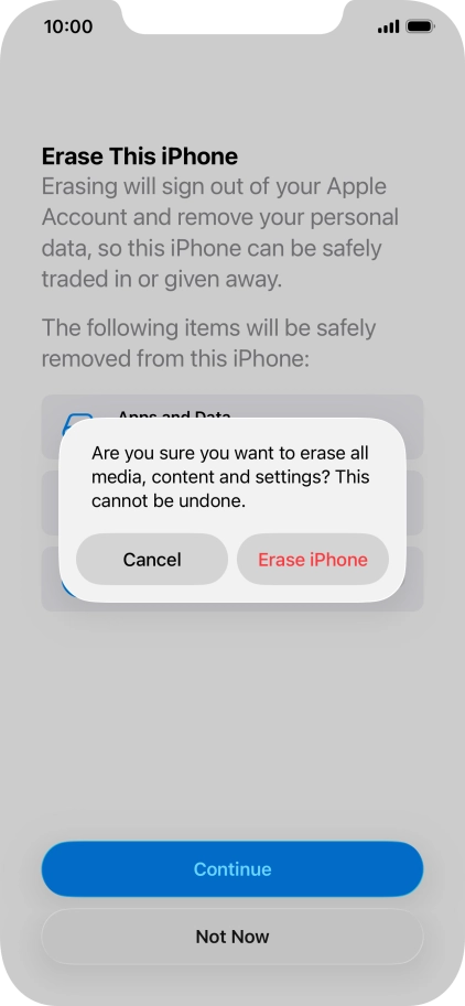 Press Erase iPhone.
