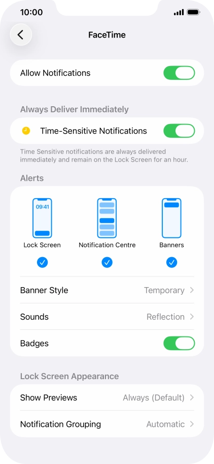 Press the indicator next to 