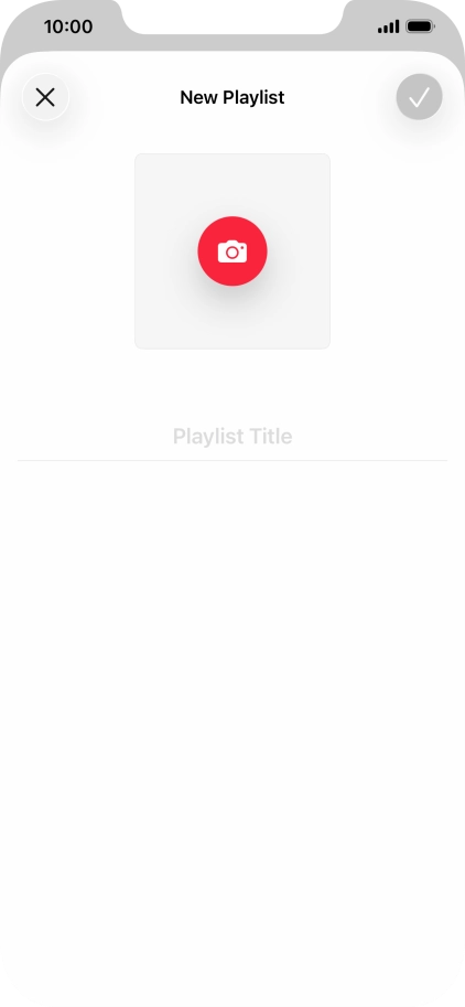 Press the text input field and key in a name for the playlist. Press the text input field and key in a name for the playlist.