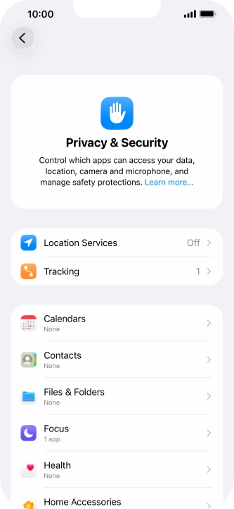 Press Location Services.