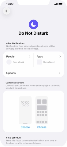 Press People and follow the instructions on the screen to select which contacts you would like to receive calls and notifications from when Do Not Disturb is turned on.