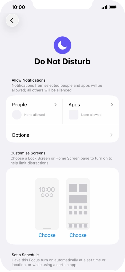 Press People and follow the instructions on the screen to select which contacts you would like to receive calls and notifications from when Do Not Disturb is turned on.
