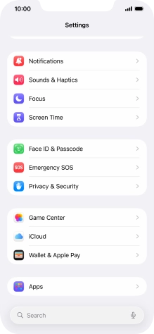 Press Face ID & Passcode.