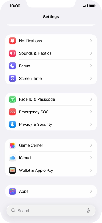 Press Face ID & Passcode.