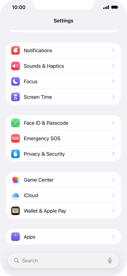 Press Face ID & Passcode.