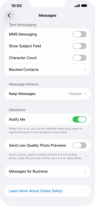 Press the indicator next to 