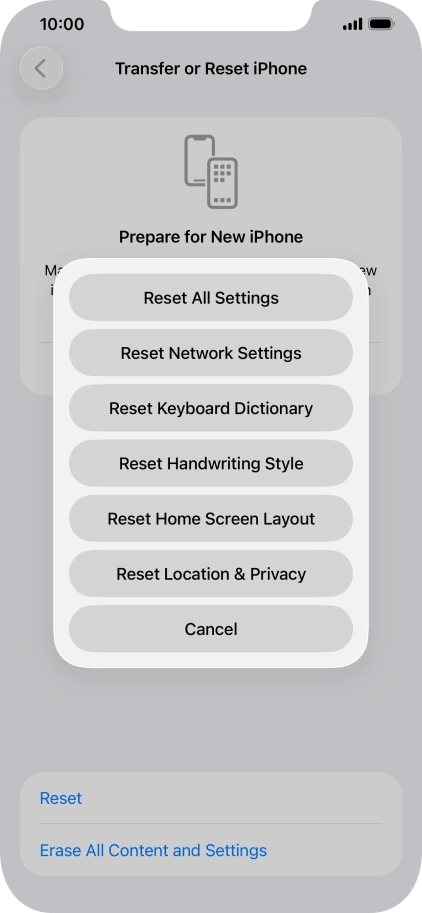 Press Reset Network Settings.
