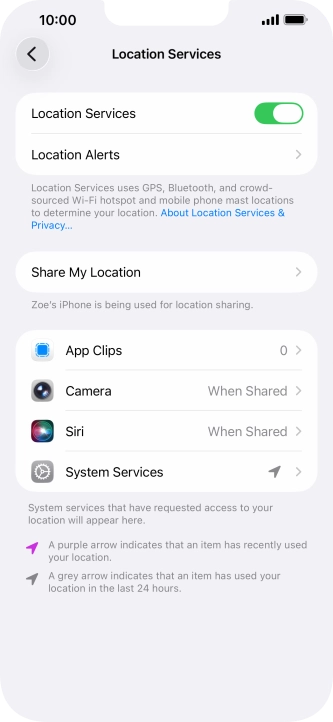 Press the required app.
