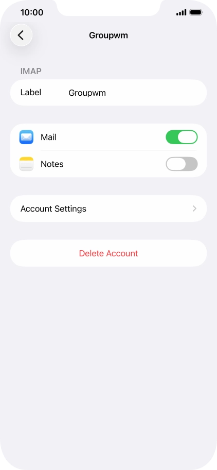 Press Account Settings.
