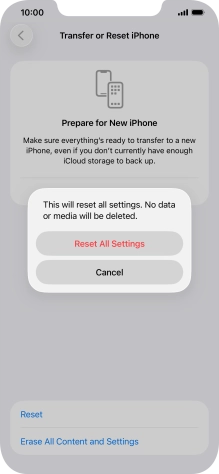Press Reset All Settings.