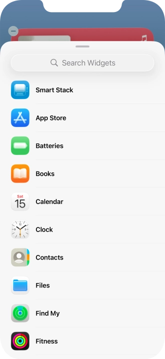 Press the required widget.