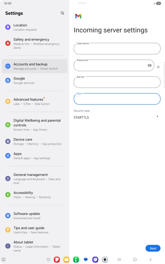 Press the drop down list below 