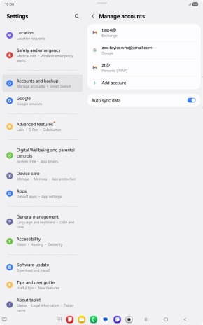 Press the required email account.