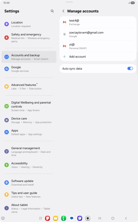 Press the required email account.